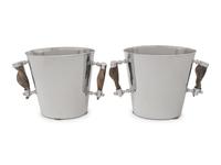 A Pair of German Chromed Metal Bottle Coolers