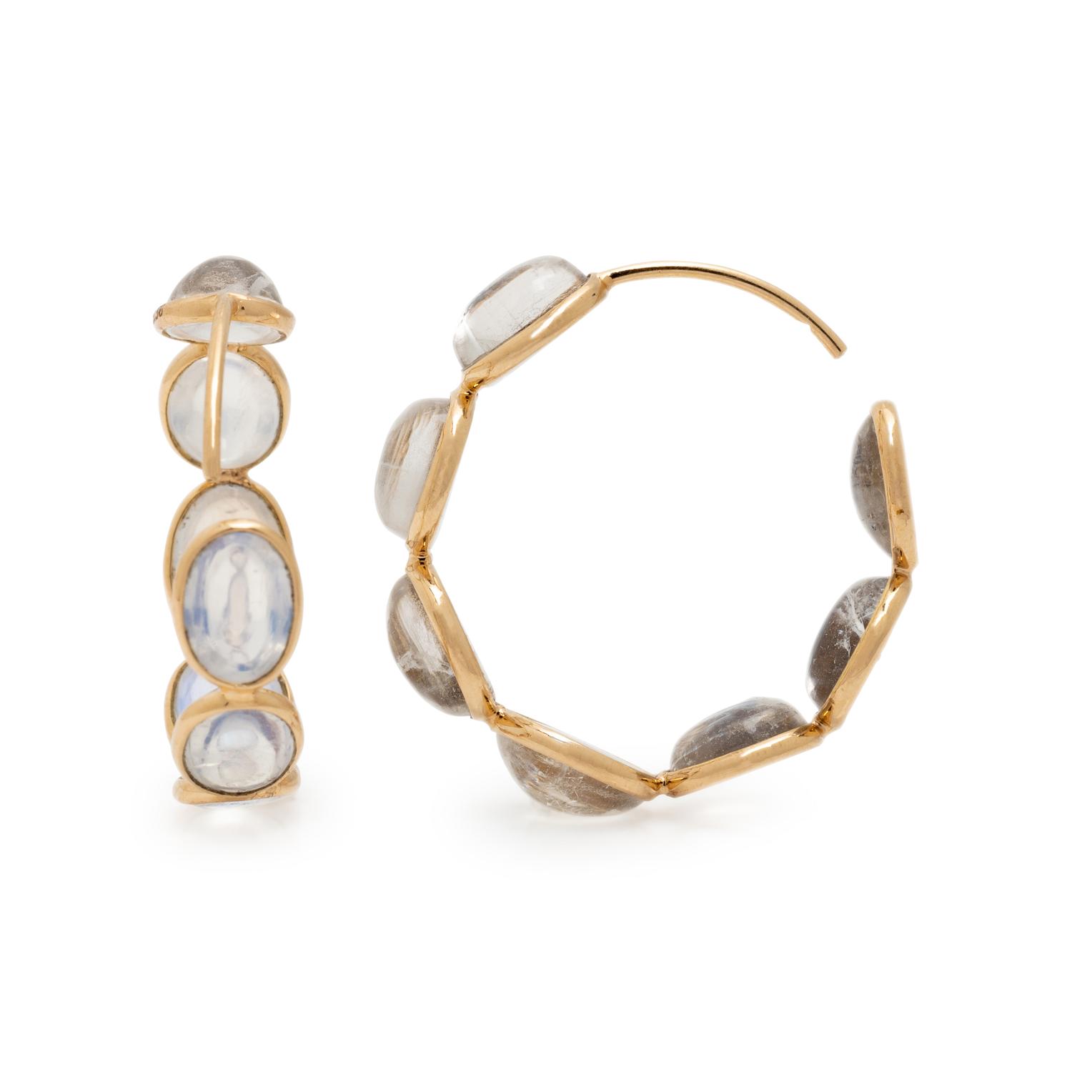 MOONSTONE HOOP EARRINGS