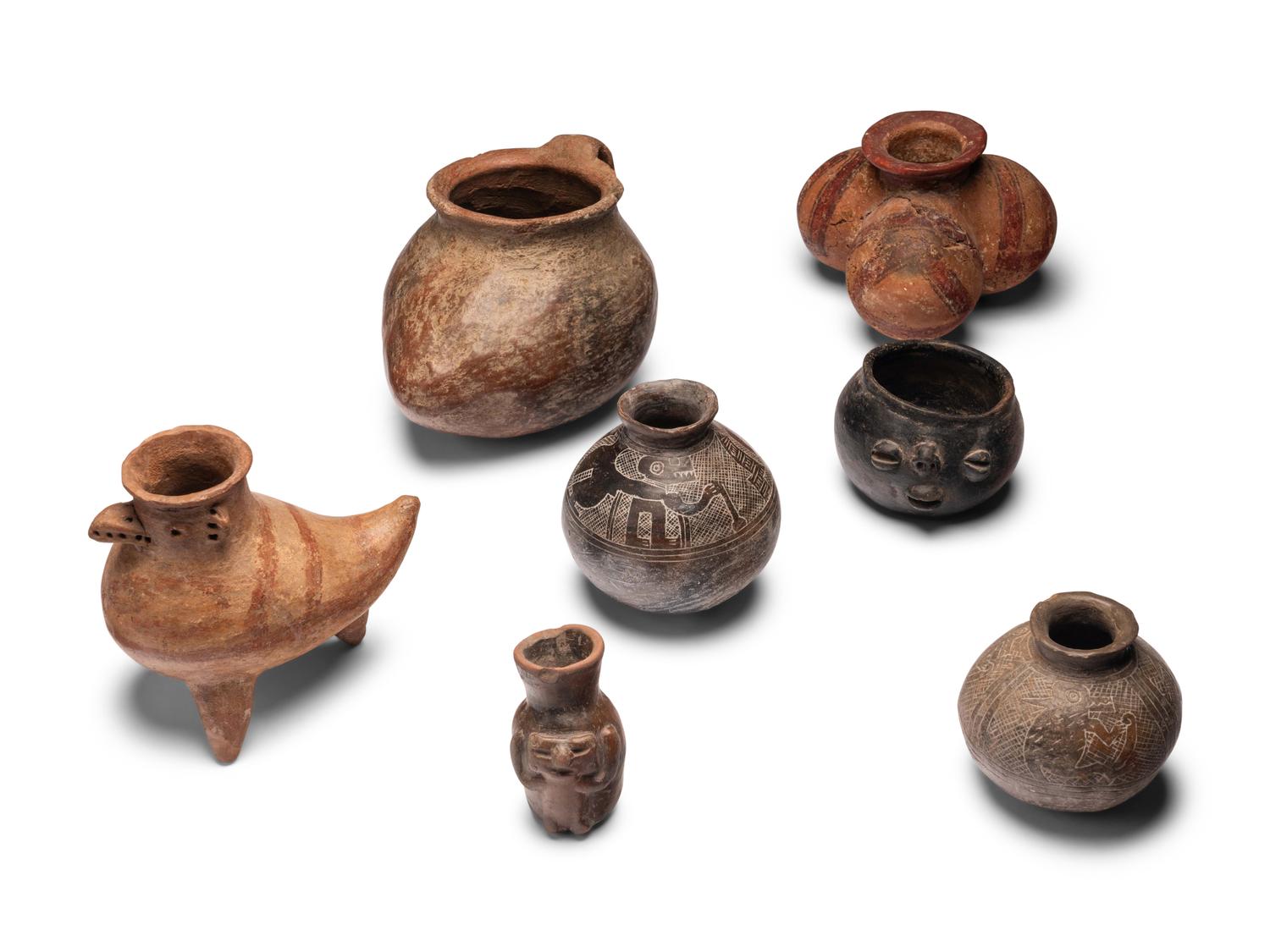 Eighteen Pre-Columbian Vessels and Utensils