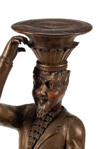 A Venetian Carved Walnut Figural Stand