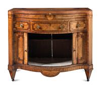 An Anglo-Dutch Tulipwood, Rosewood, Mahogany and Burr Elm Serpentine Klapbuffet