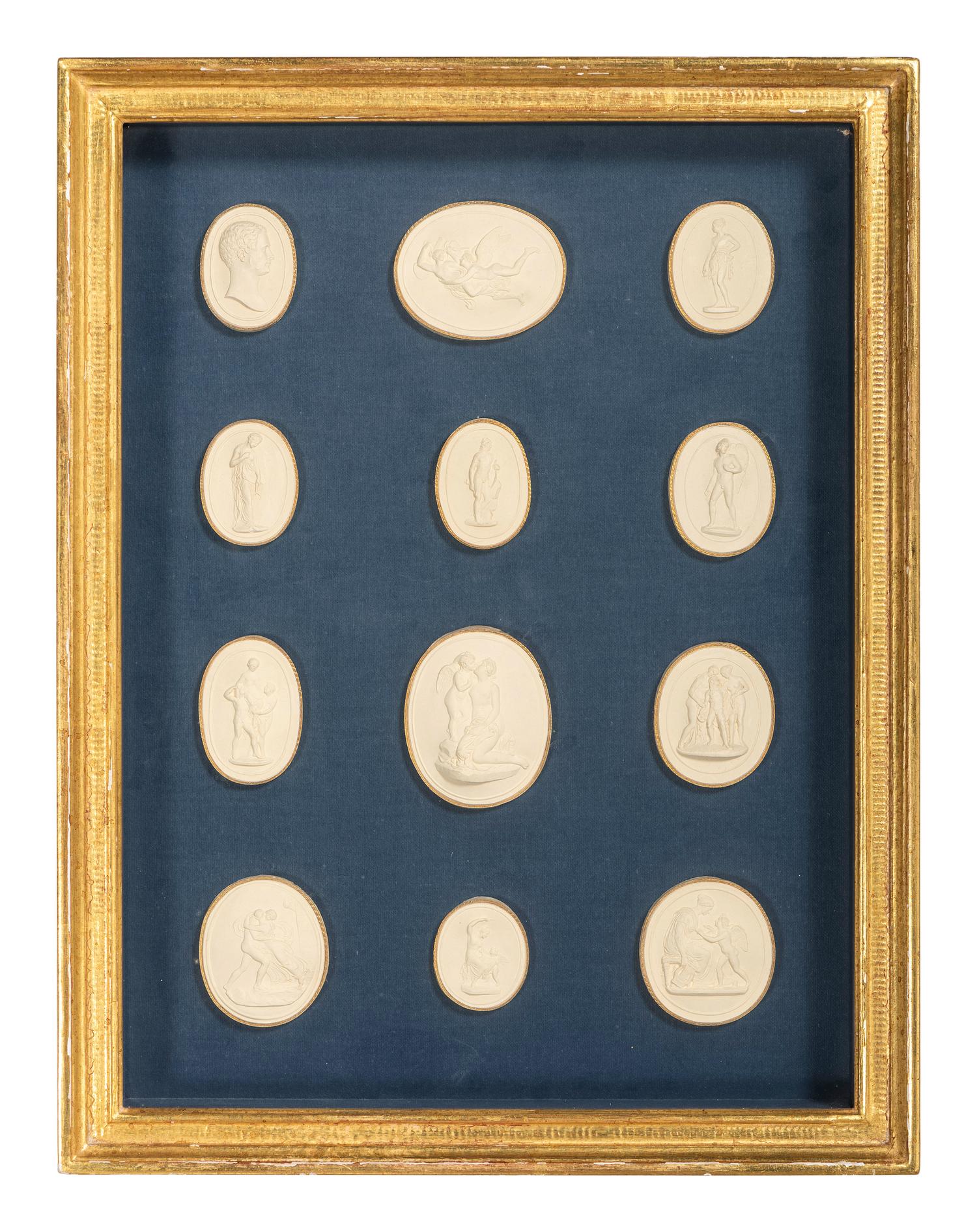 Seven Framed Groups of Grand Tour Plaster Intaglios