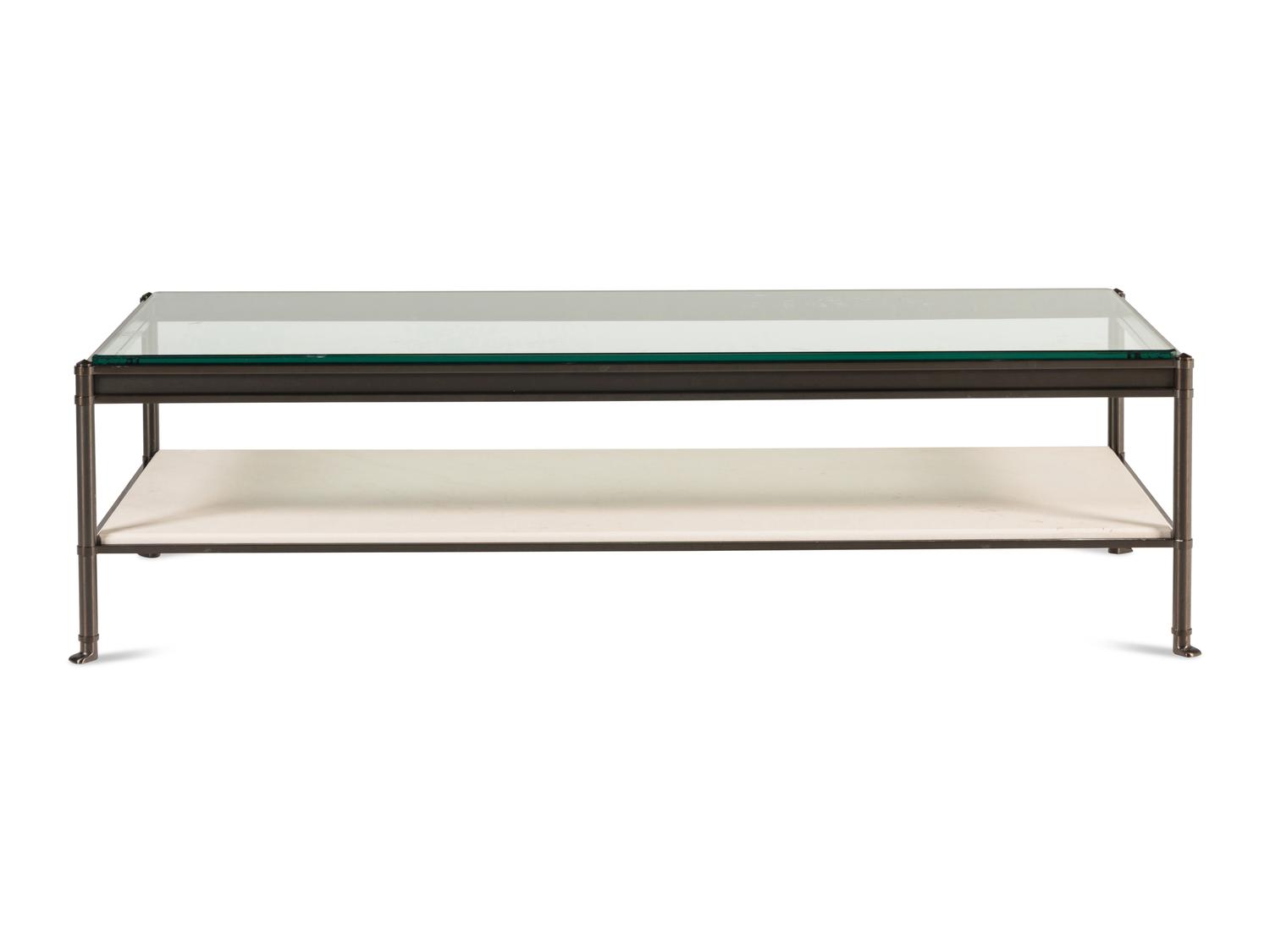 A Holly Hunt D'Orsay Glass and Marble Low Table