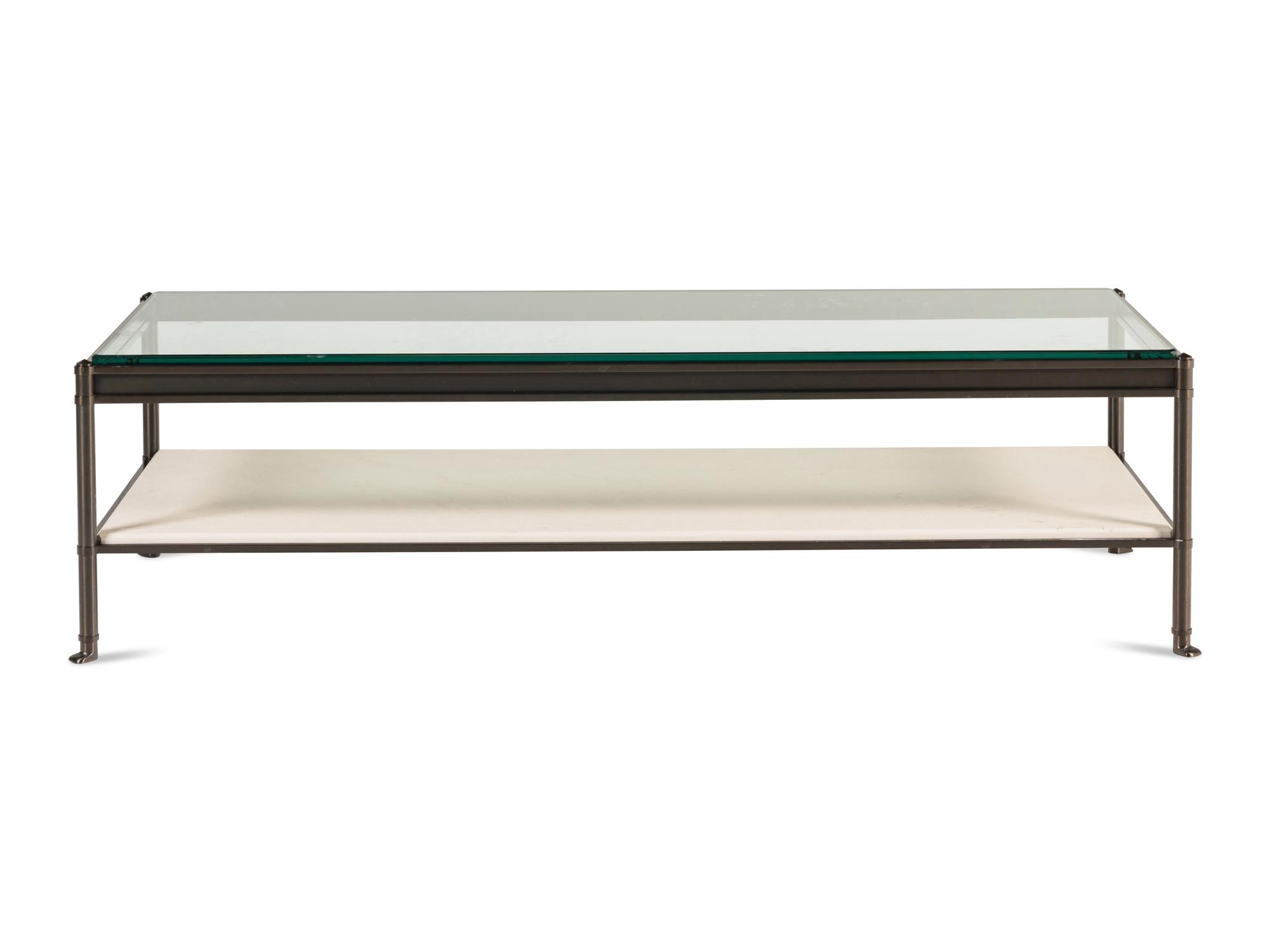 A Holly Hunt D'Orsay Glass and Marble Low Table