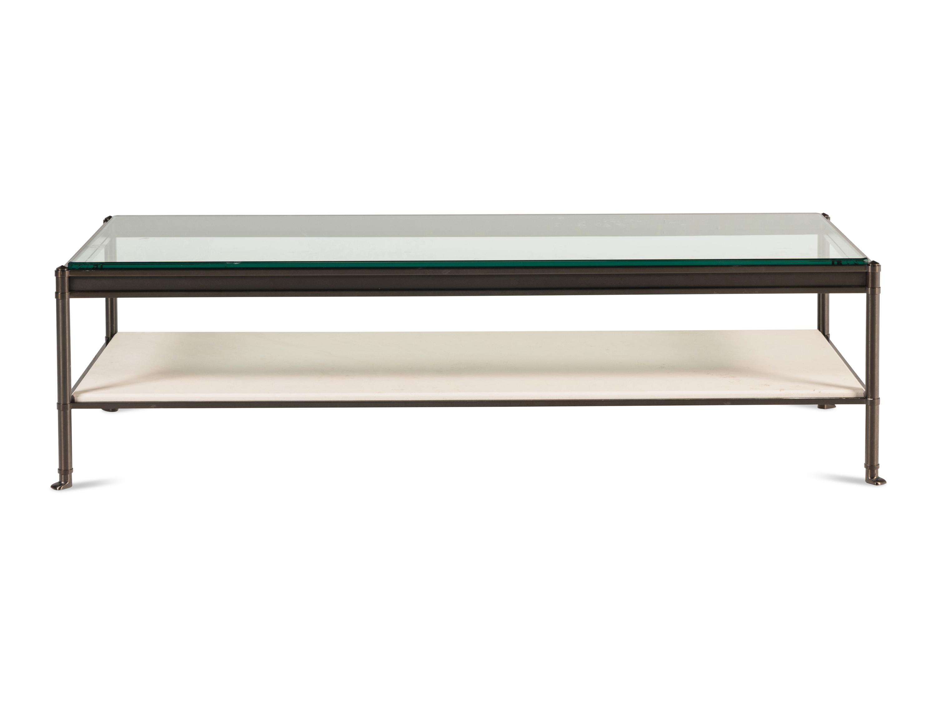 A Holly Hunt D'Orsay Glass and Marble Low Table