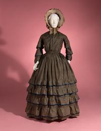 Silk Tiered Day Dress, 1850s