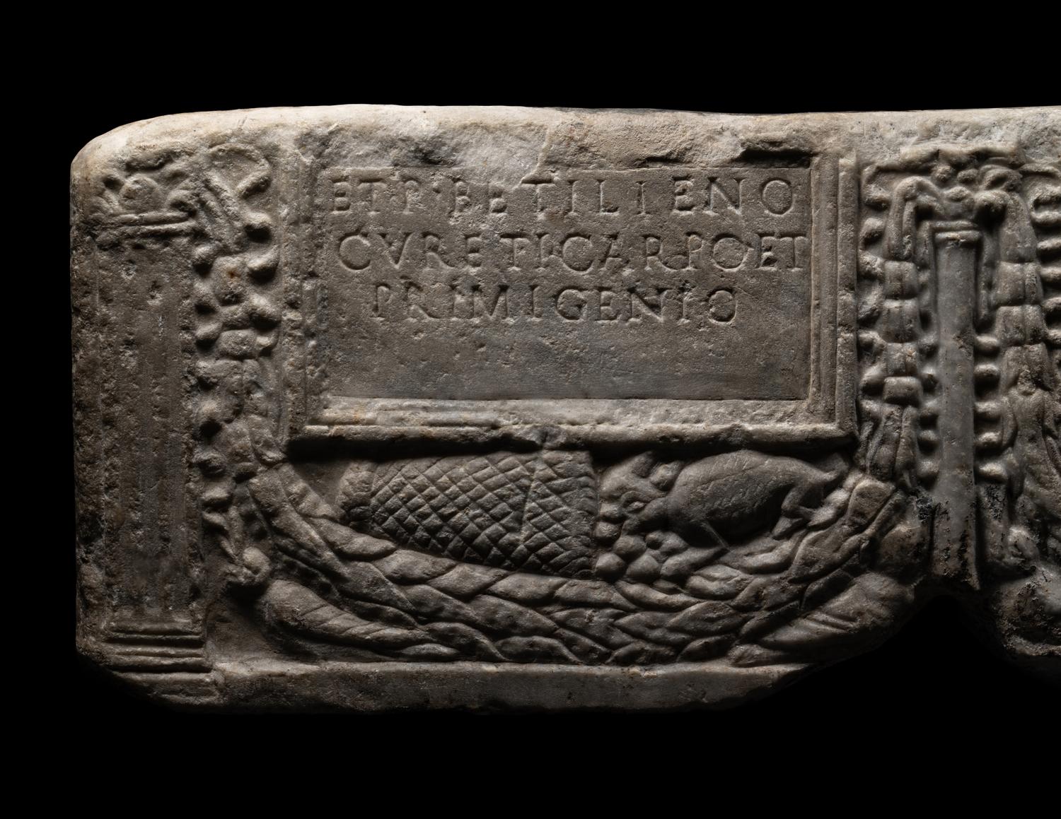 A Roman Marble Double Cinerary Urn of Flavia Zoe and her Family