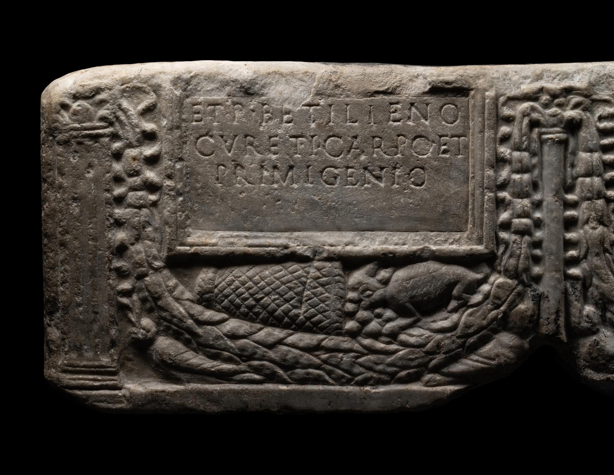 A Roman Marble Double Cinerary Urn of Flavia Zoe and her Family