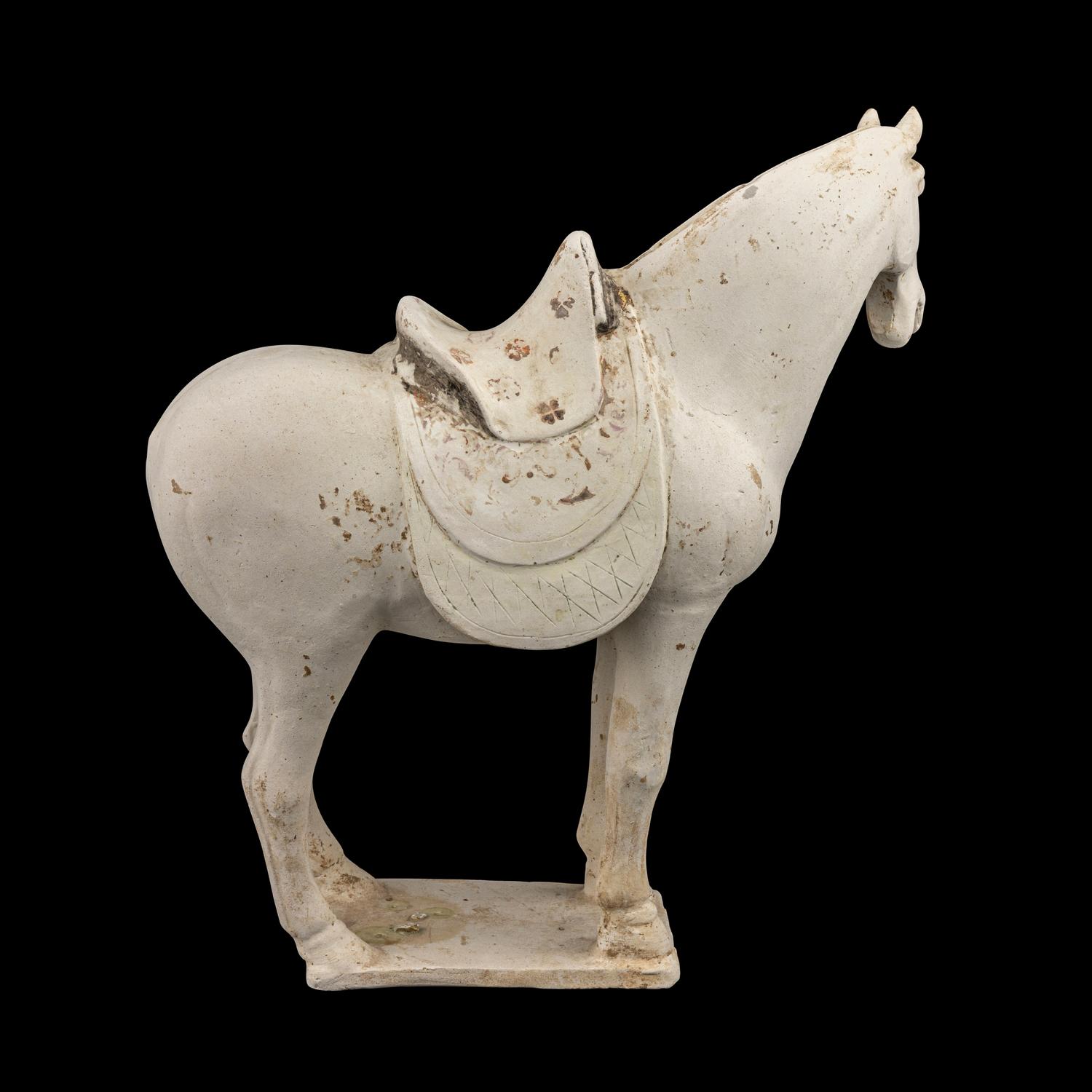 A Chinese Painted Pottery Figure of a Horse