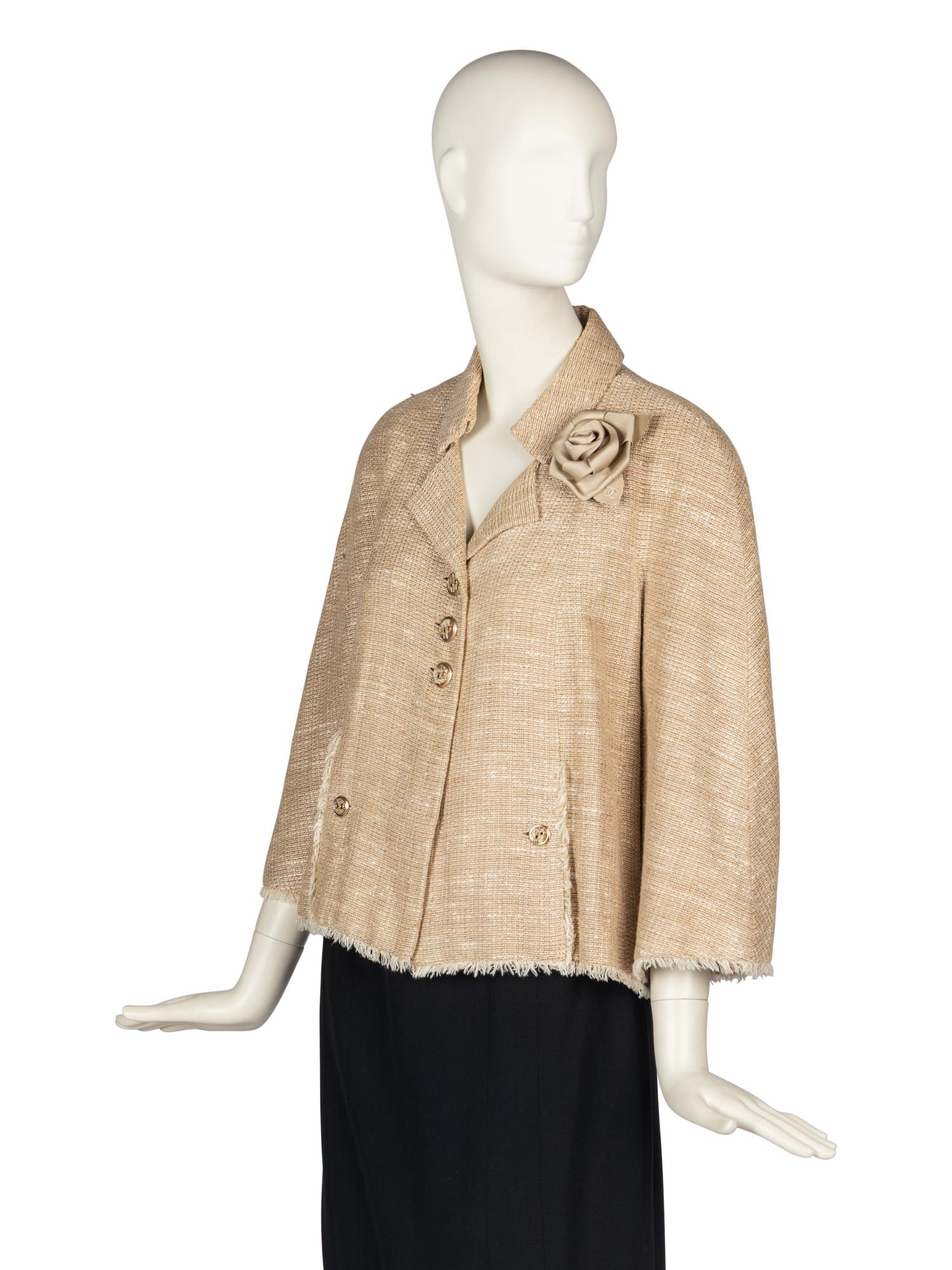 Chanel Linen Jacket with Camellia