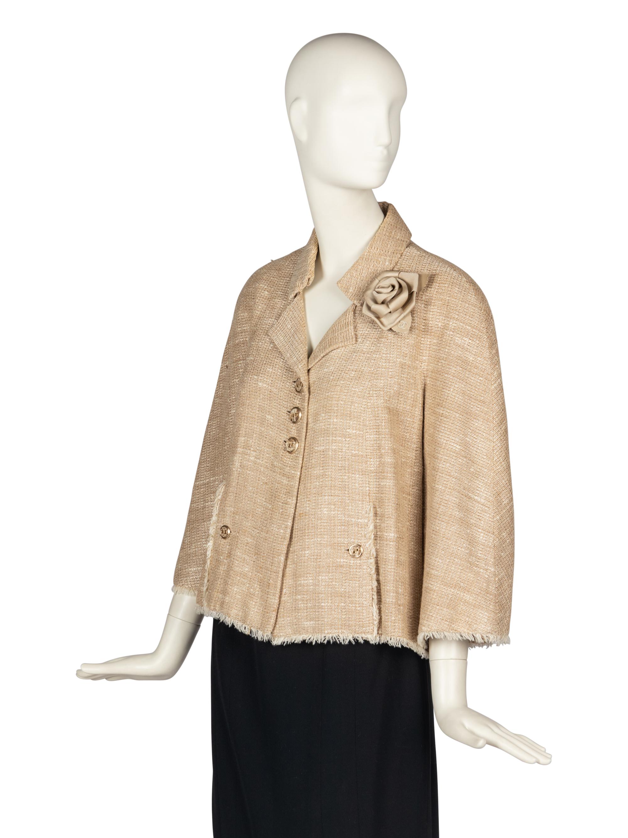Chanel Linen Jacket with Camellia
