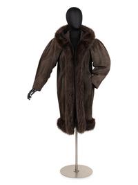 Yves Saint Laurent Haute Couture Suede Jacket with Racoon Trim, Fall 1983