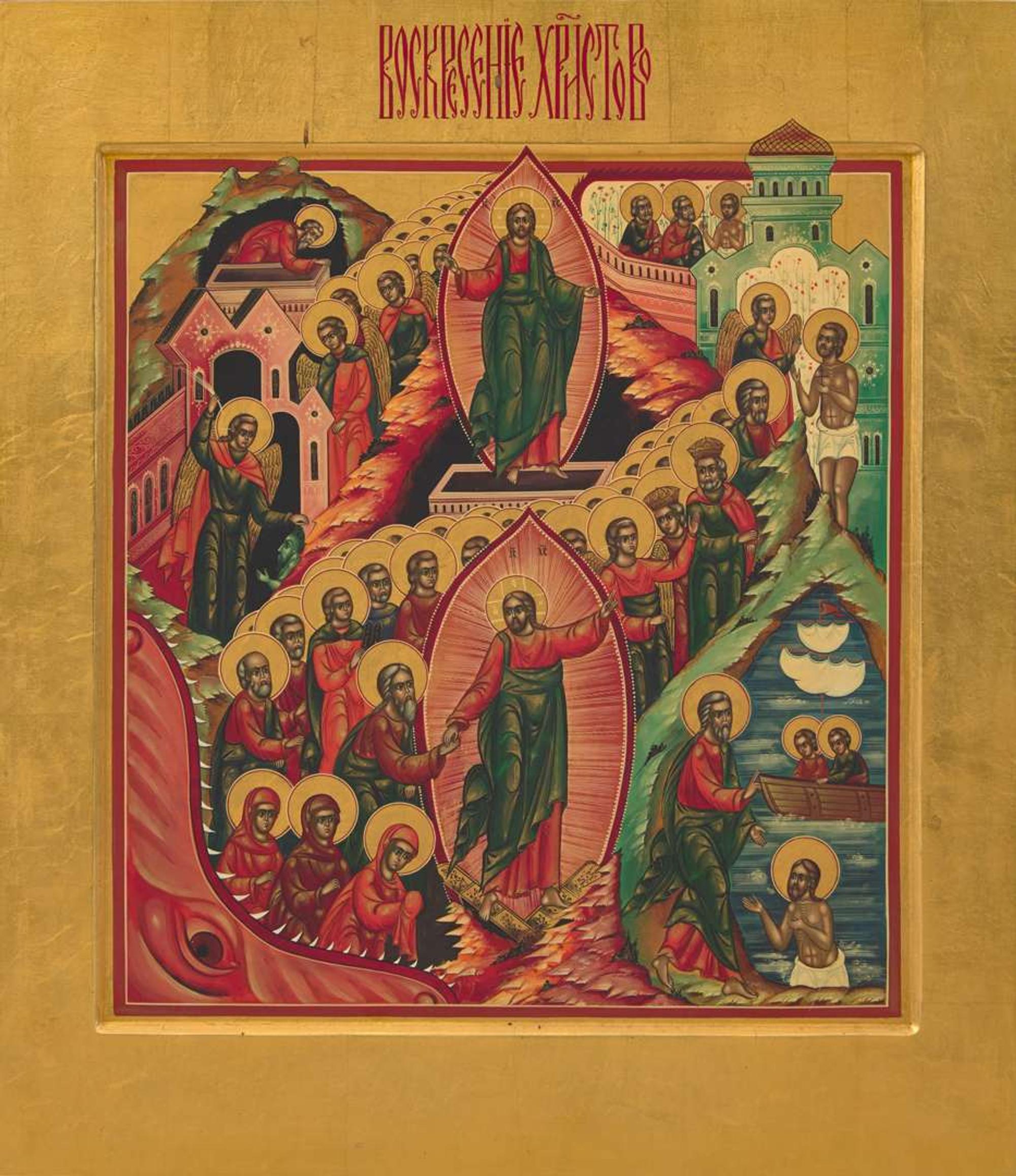 A Russian Icon of the Resurrection of Christ, modern