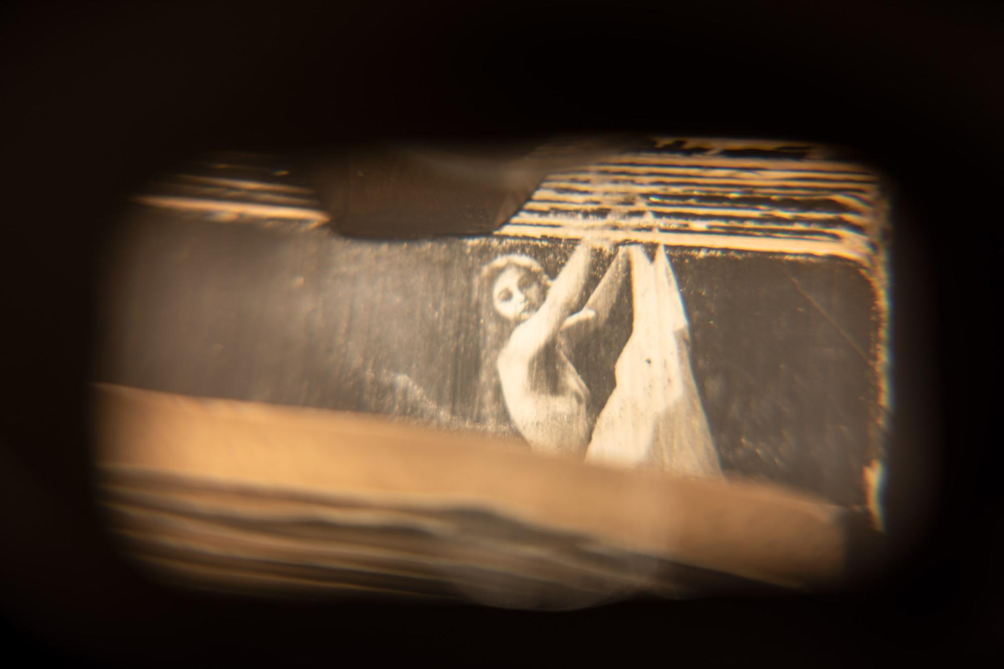 A 1 Cent International Mutoscope Clam Shell Arcade Viewer