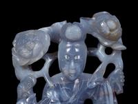 Two Chinese Carved Hardstone 'Immortals' Articles