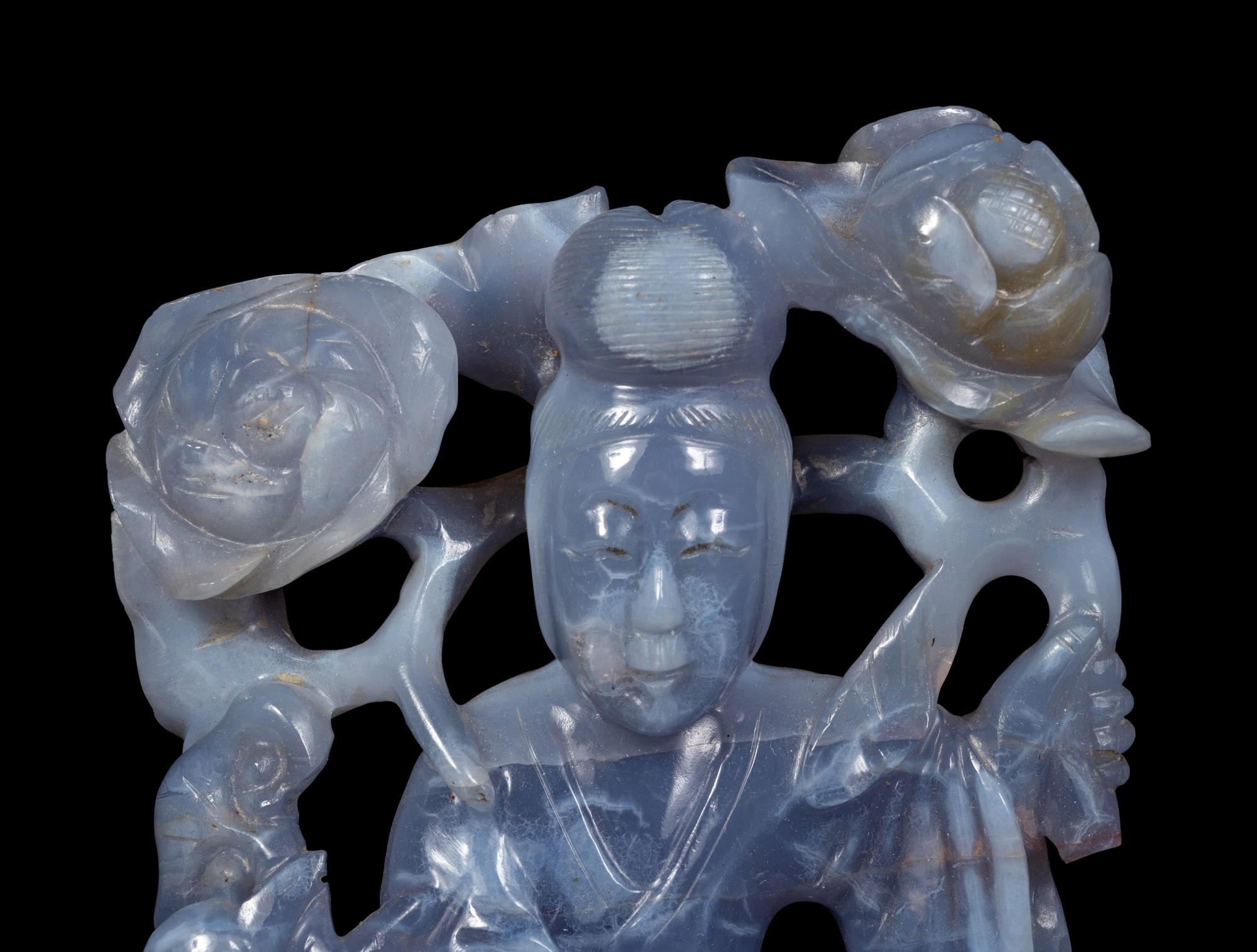 Two Chinese Carved Hardstone 'Immortals' Articles