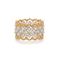 BUCCELLATI, BICOLOR GOLD AND DIAMOND 'ROMBI ETERNELLE' RING