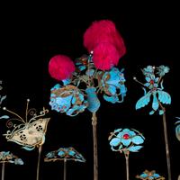Twelve Chinese Kingfisher Feather Embellished Hair Ornaments, 19th Century — 清晚期 銅胎點翠髮飾十二件