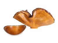 Two Natural Wavy Maple Wood Bowls — 21ST CENTURY