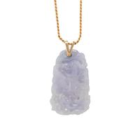 YELLOW GOLD AND LAVENDER JADE PENDANT/NECKLACE