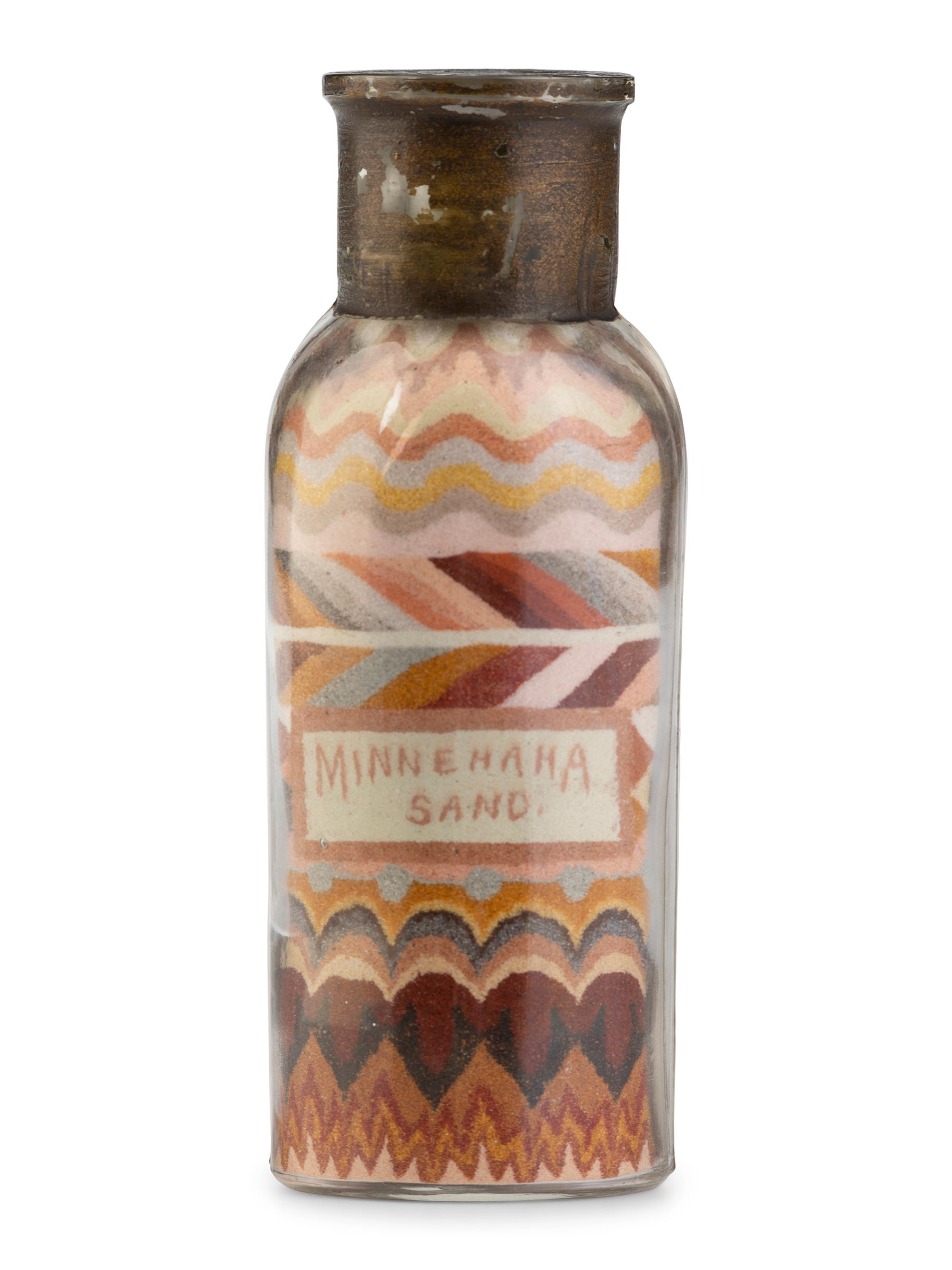 A Sand Art Bottle Featuring Minnehaha Falls, Minnesota