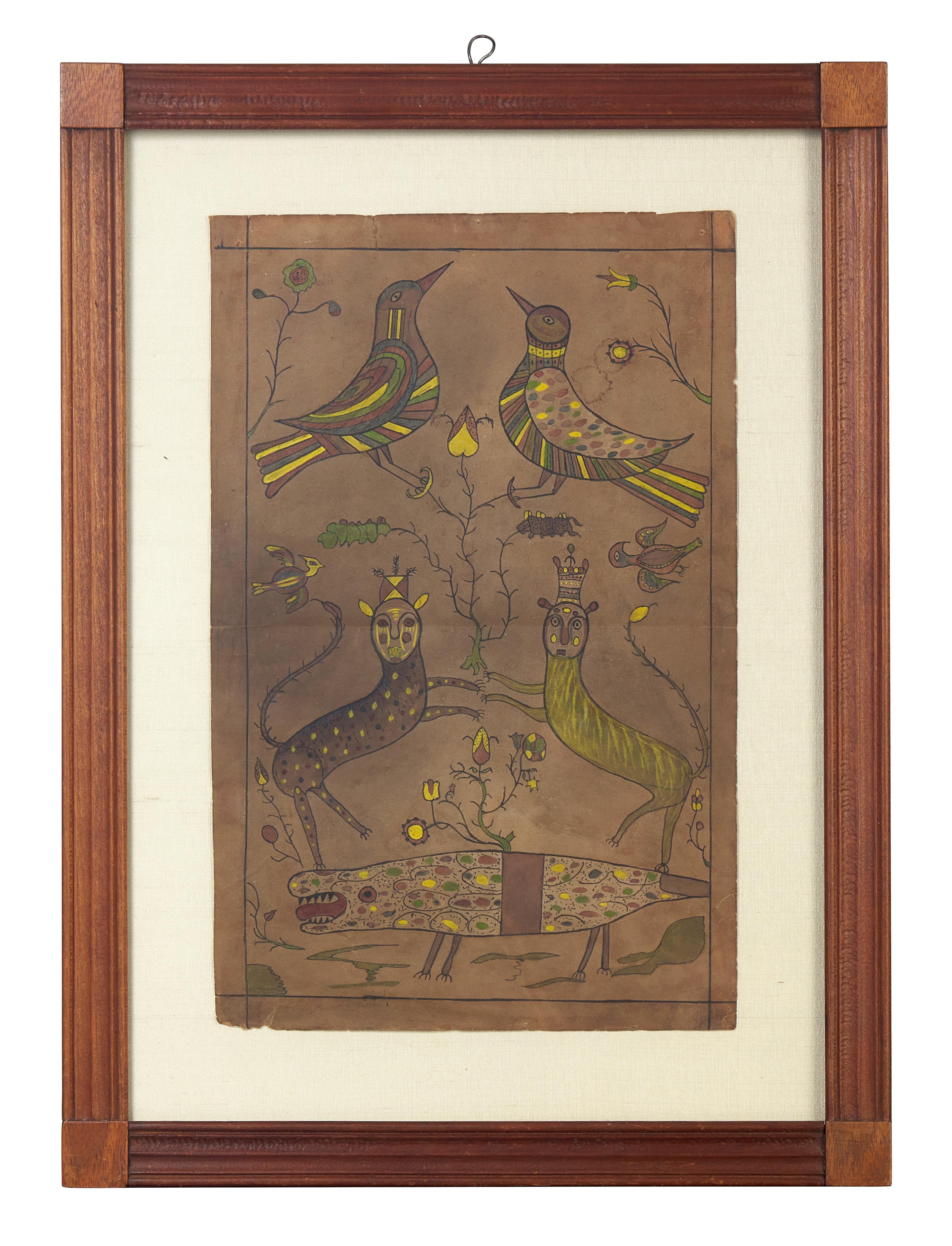 A Group of Three Fraktur Drawings