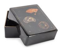 Three Japanese Gilt Decorated Black Lacquered Wares