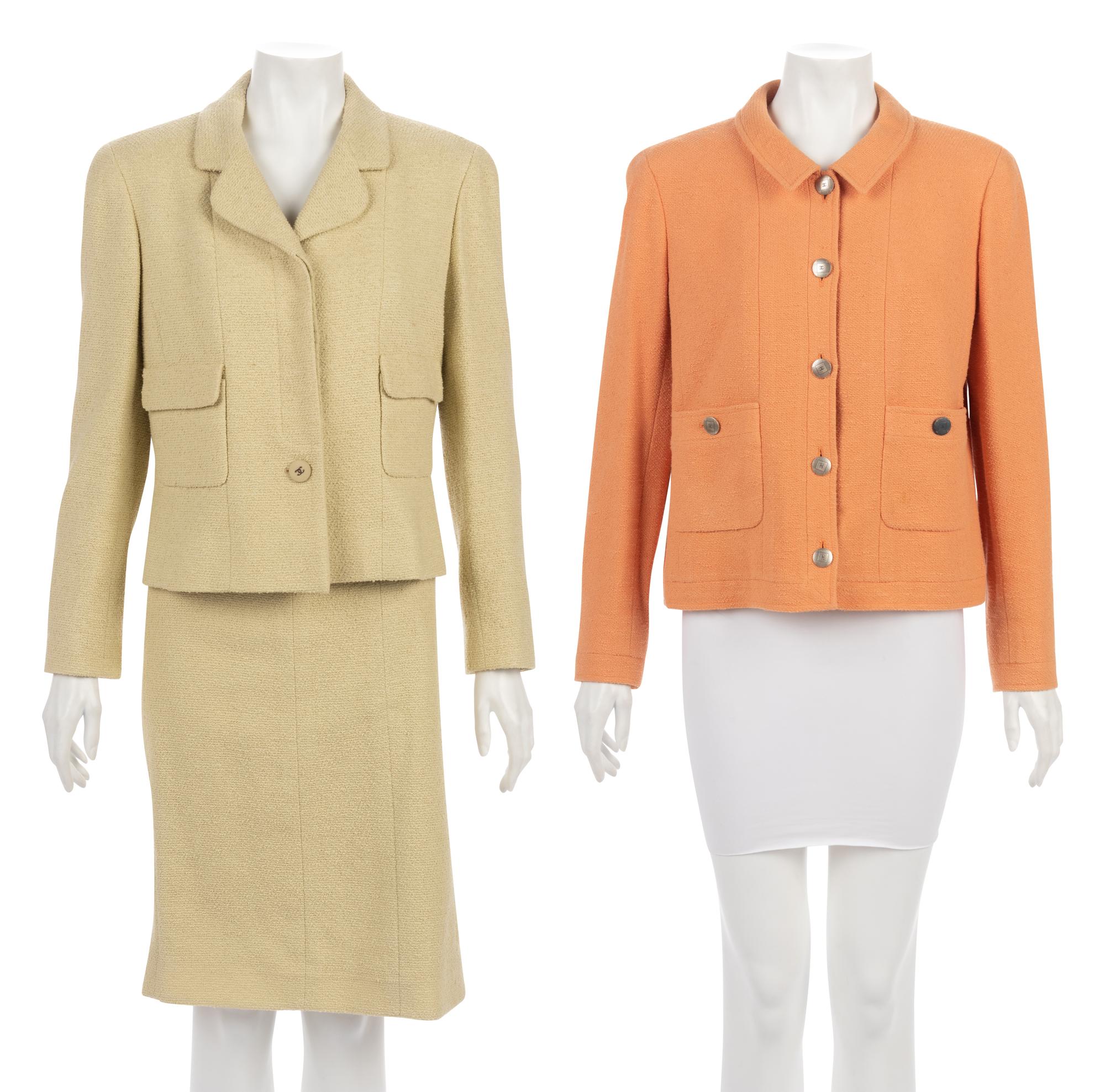 Three Chanel Pieces: One Two-Piece Skirt Suit, One Jacket, 1998