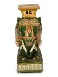 A Chinese Elephant-Form Ceramic Garden Seat
