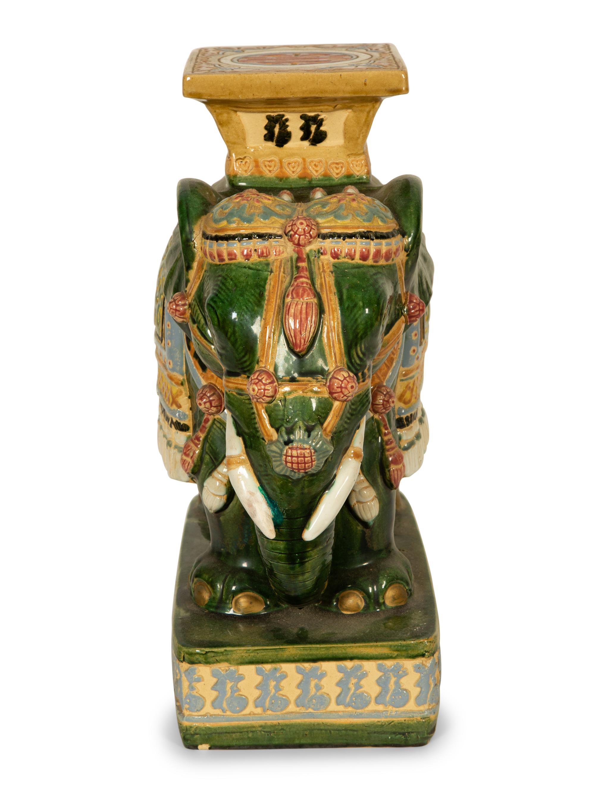 A Chinese Elephant-Form Ceramic Garden Seat
