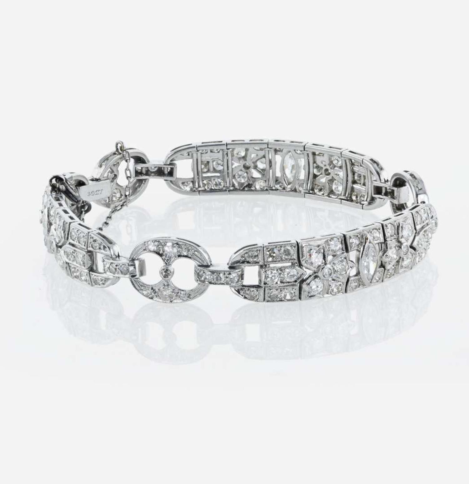 An Art Deco platinum and diamond bracelet