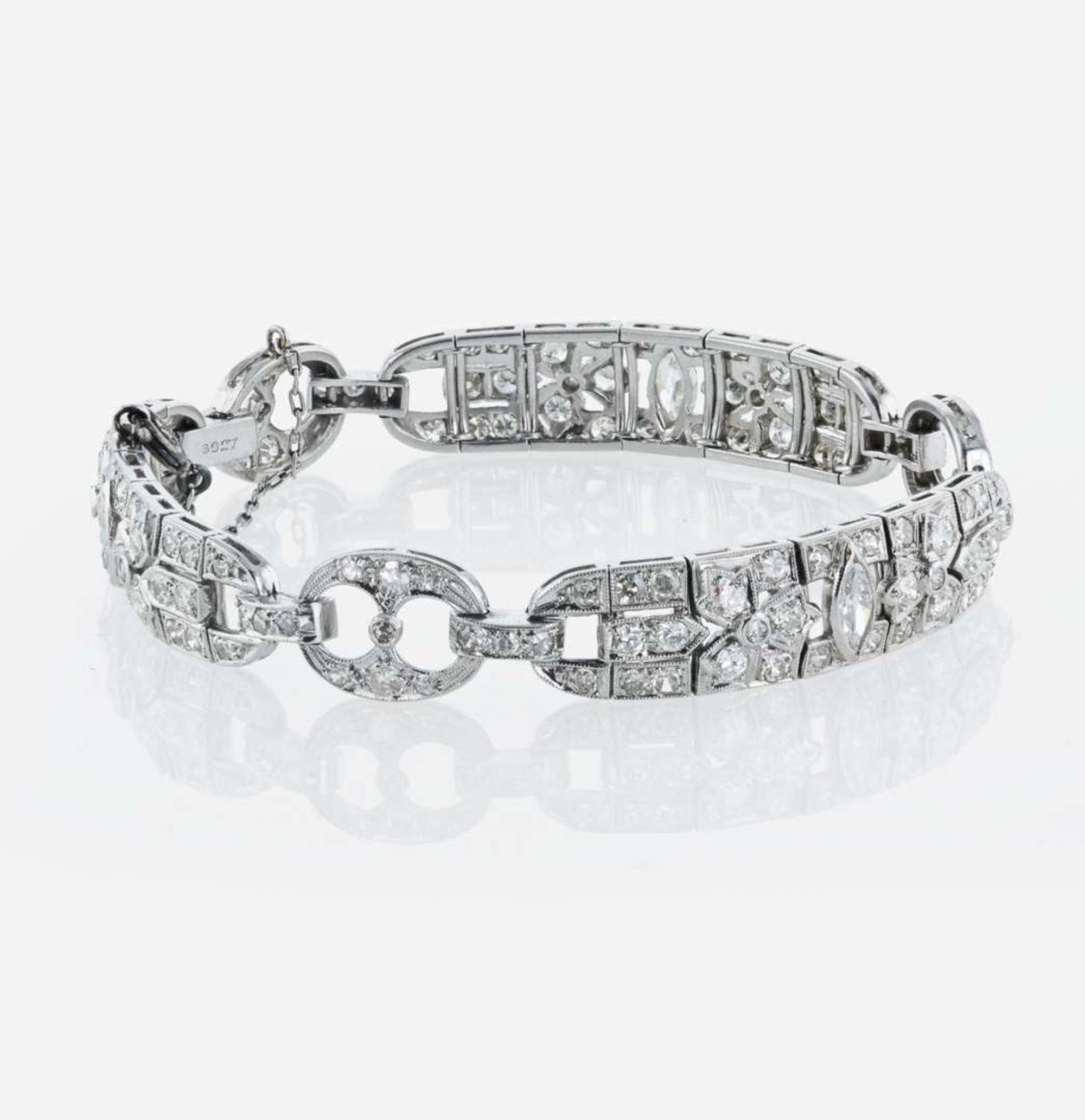 An Art Deco platinum and diamond bracelet