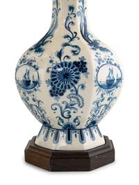 A Pair of Delftware Vases Mounted as Lamps