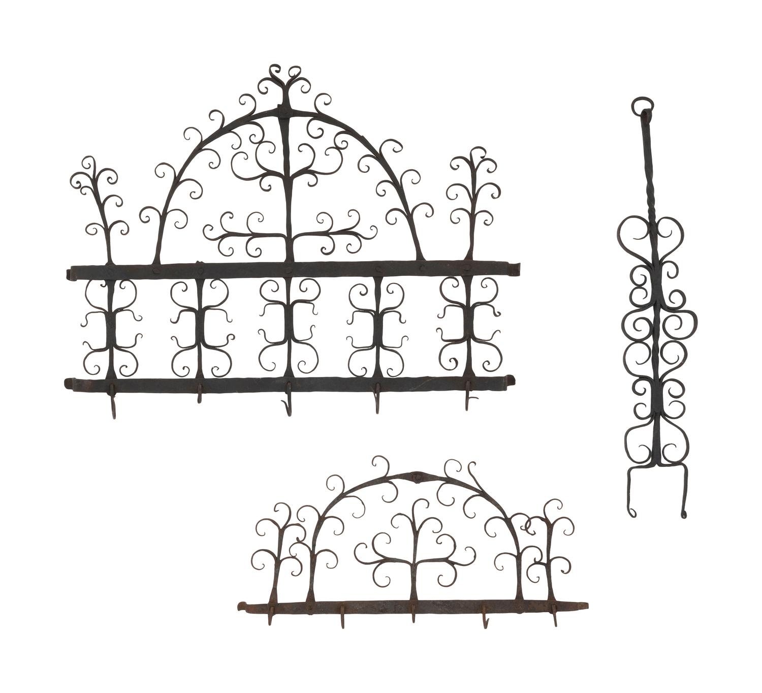 Three Spanish Wrought Iron Ornamental Racks
