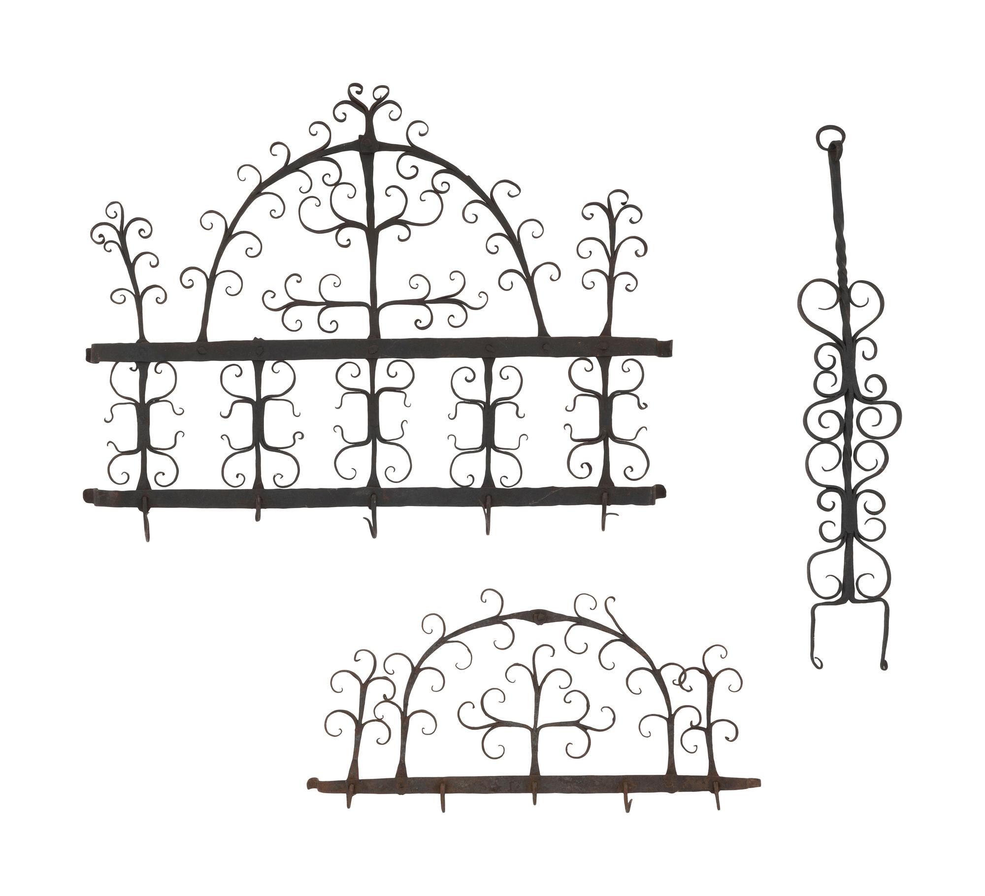 Three Spanish Wrought Iron Ornamental Racks