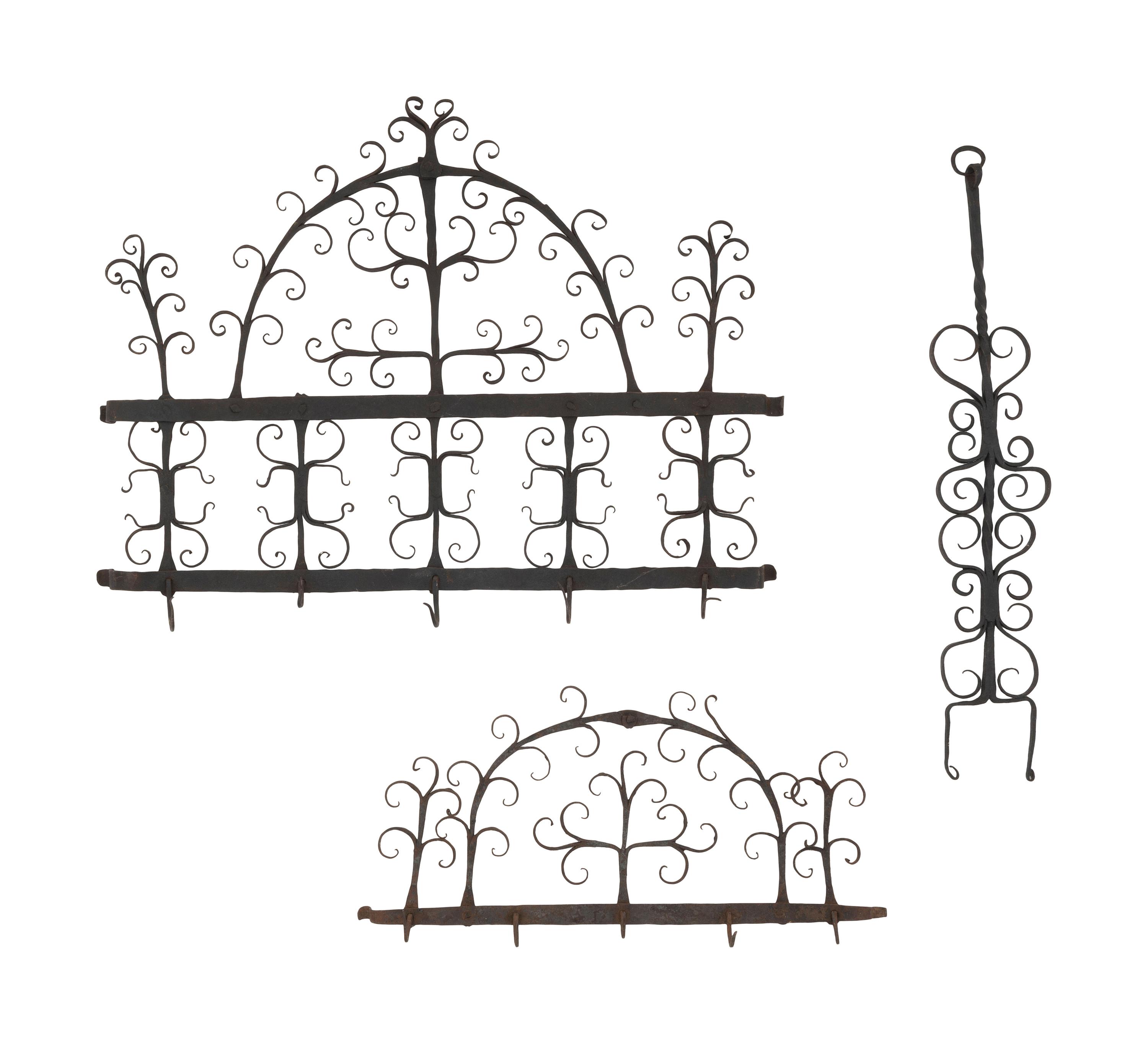 Three Spanish Wrought Iron Ornamental Racks