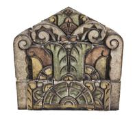 A Polychrome Enameled Terra Cotta Central Cornice Panel from the Exterior of the Richman Brothers Building in Chicago, Illinois