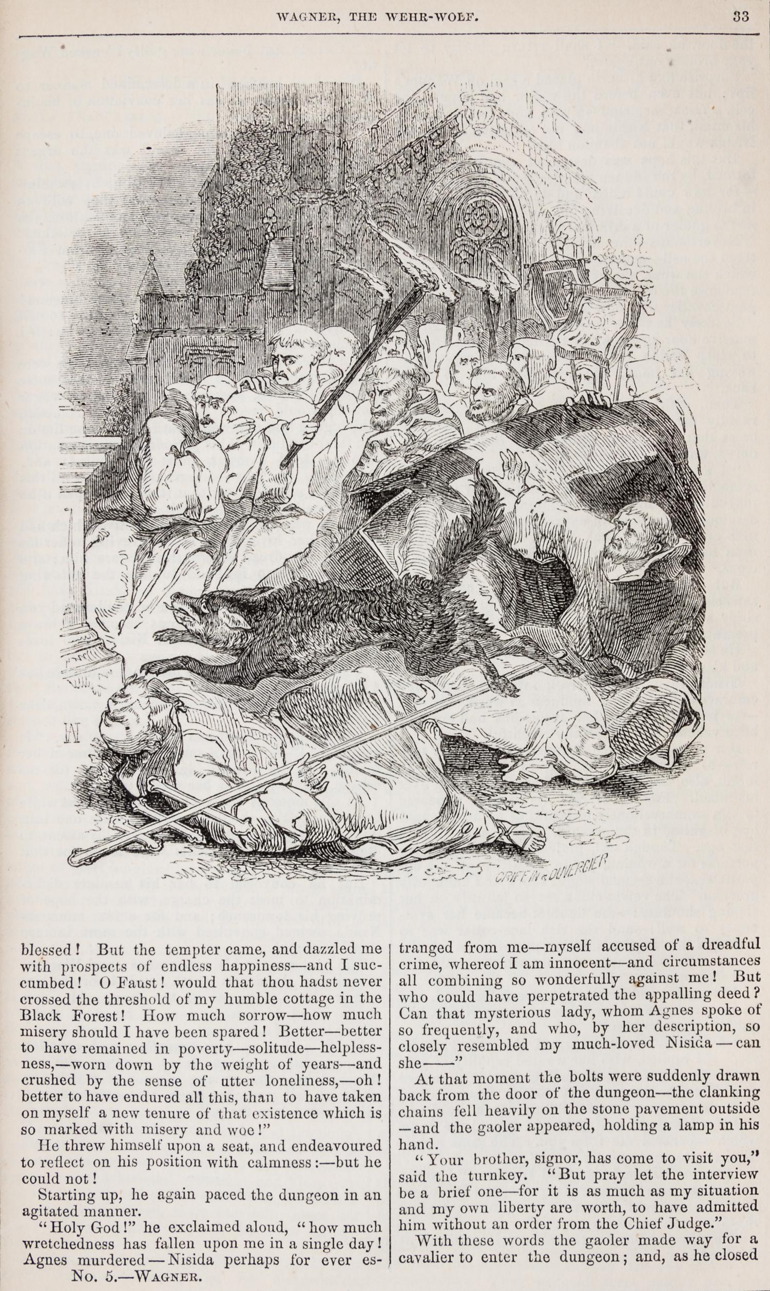 REYNOLDS, GEORGE W. M. Wagner, the Wehr-Wolf. A Romance. London, 1857. First edition, thus.