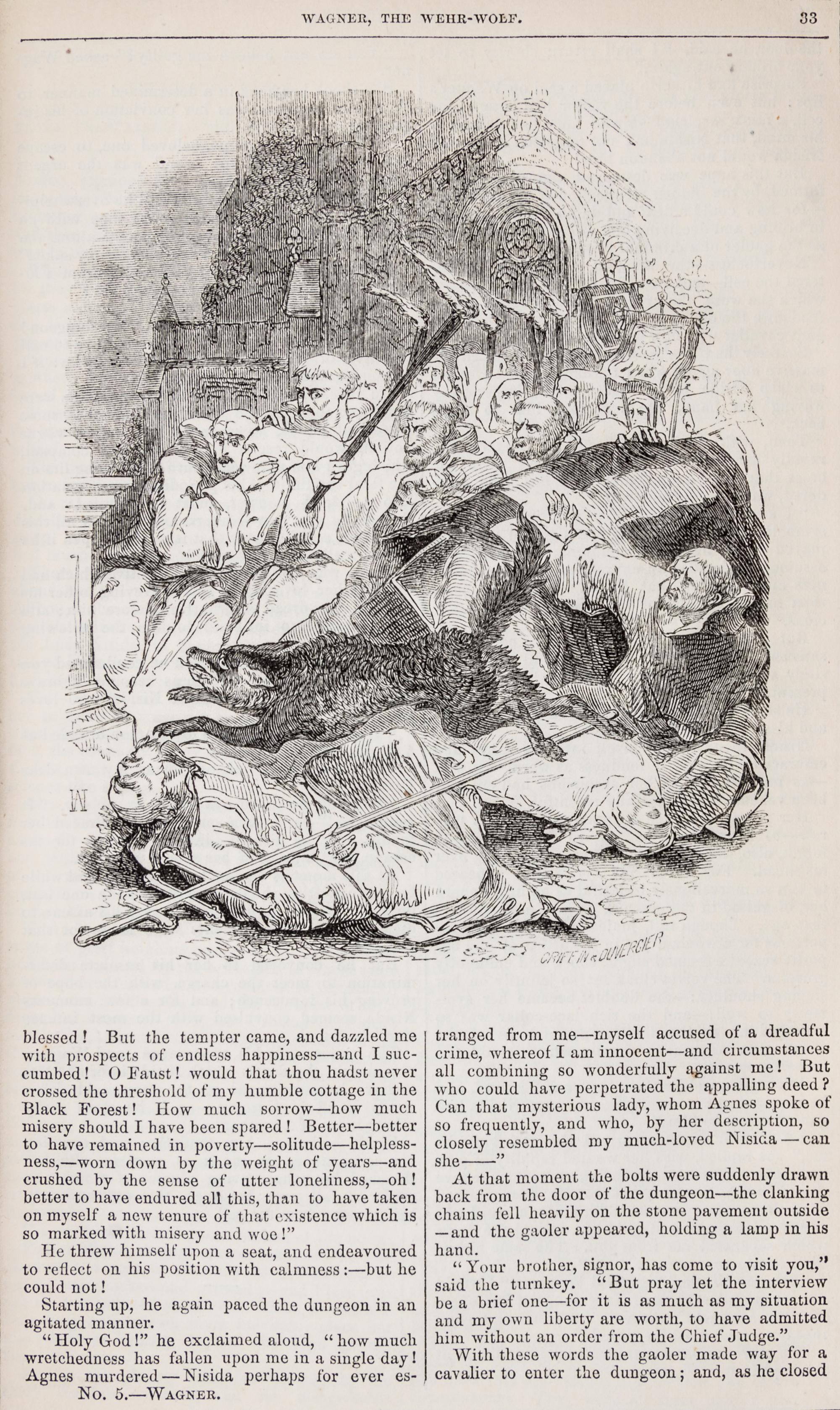 REYNOLDS, GEORGE W. M. Wagner, the Wehr-Wolf. A Romance. London, 1857. First edition, thus.