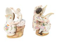 A Pair of Meissen Porcelain Figural Ewers