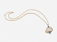 An Opal, Sapphire, and Diamond Necklace