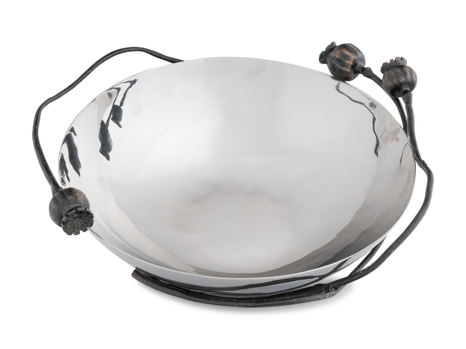 A Michael Aram Stainless Steel and Patinated Bronze Bowl
