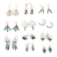 Eleven Pairs of Southwestern Style Earrings