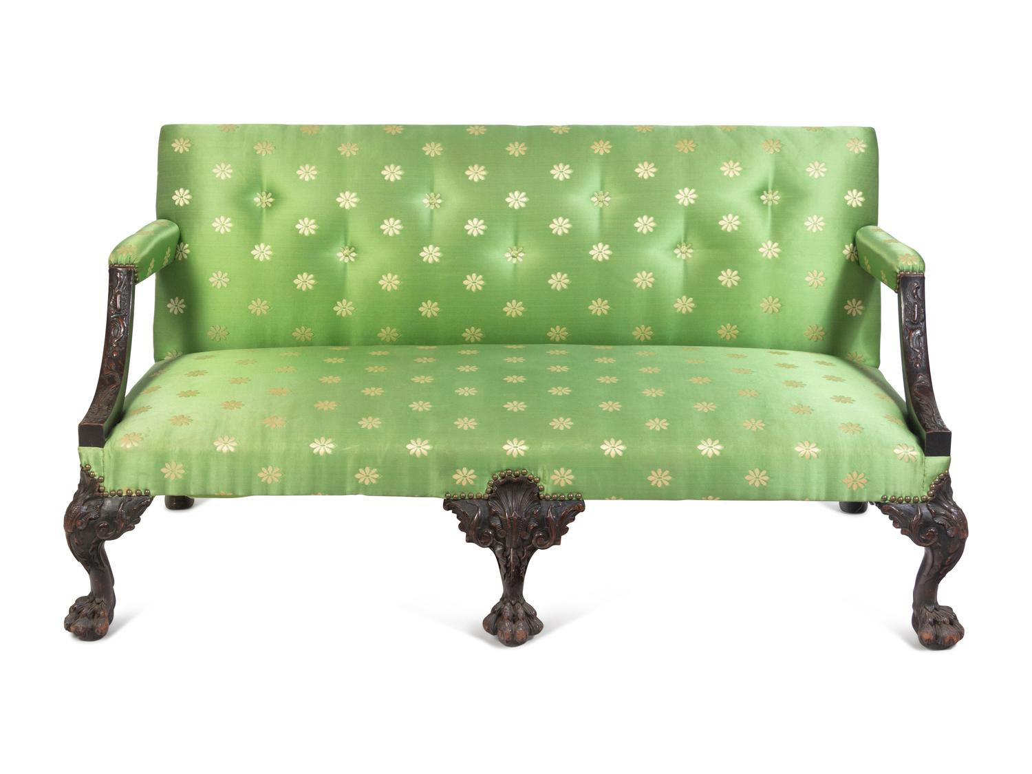 A George I Style Carved Mahogany Settee