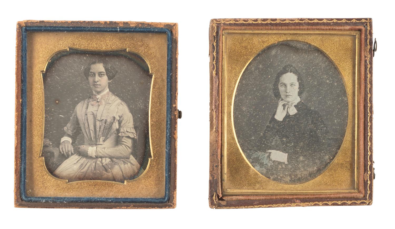 [EARLY PHOTOGRAPHY]. 32 sixth plate daguerreotype portraits of young to middle-aged women.