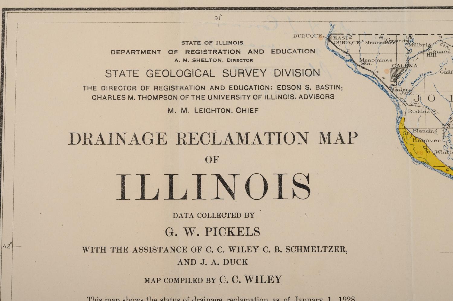 Drainage Reclamation Map of Illinois . [Springfield, IL?]: State of Illinois, State Geological Survey Division, 1928.