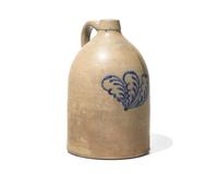 A Cobalt-Decorated Two Gallon Stoneware Jug, Marked "Geddes, NY," Late 19th Century