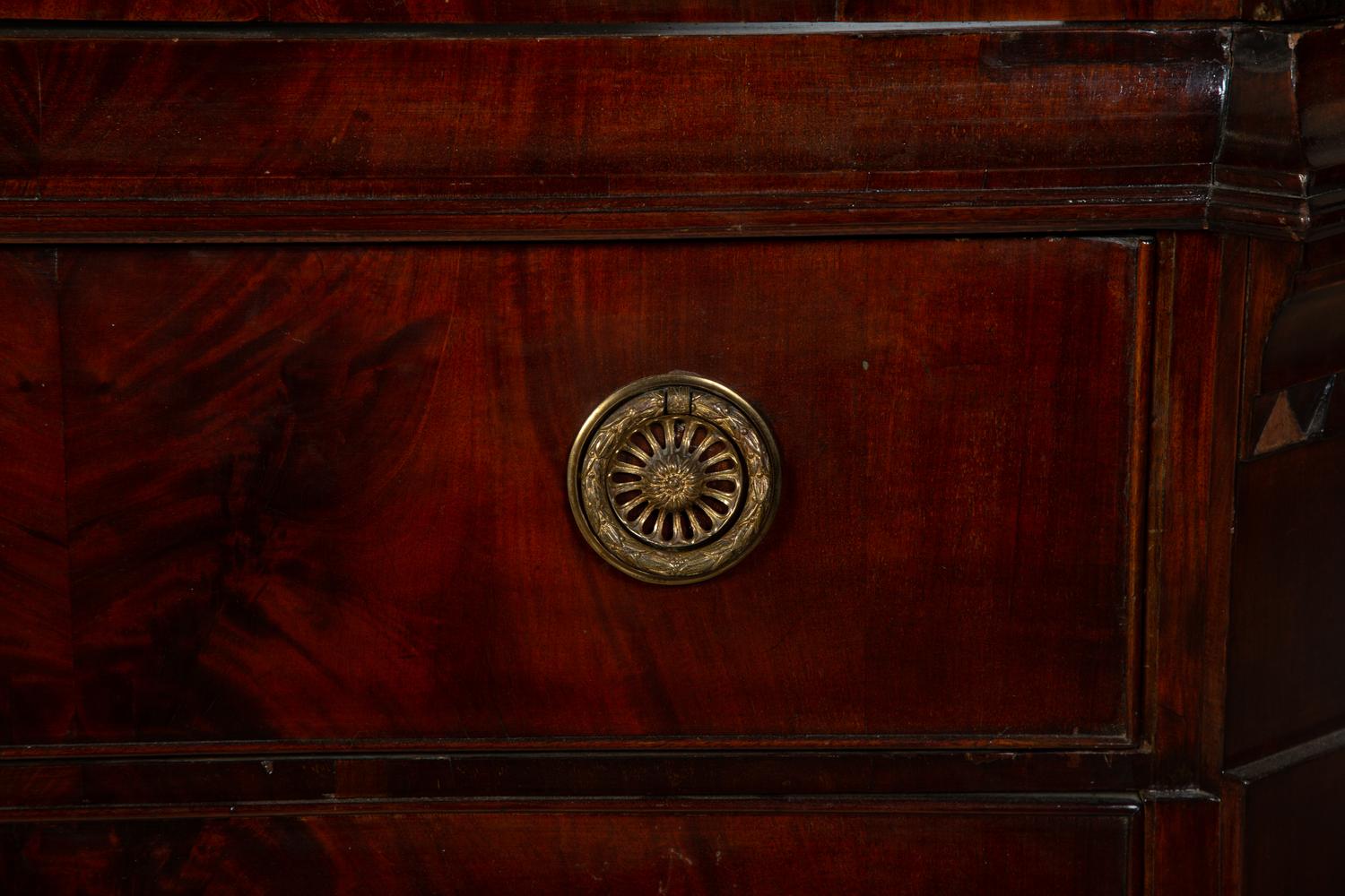 A Dutch Neoclassical Crotch Mahogany Linen Press — LATE 18TH CENTURY