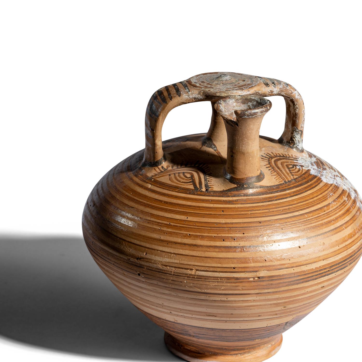 A Mycenaean Painted Terracotta Stirrup Jar