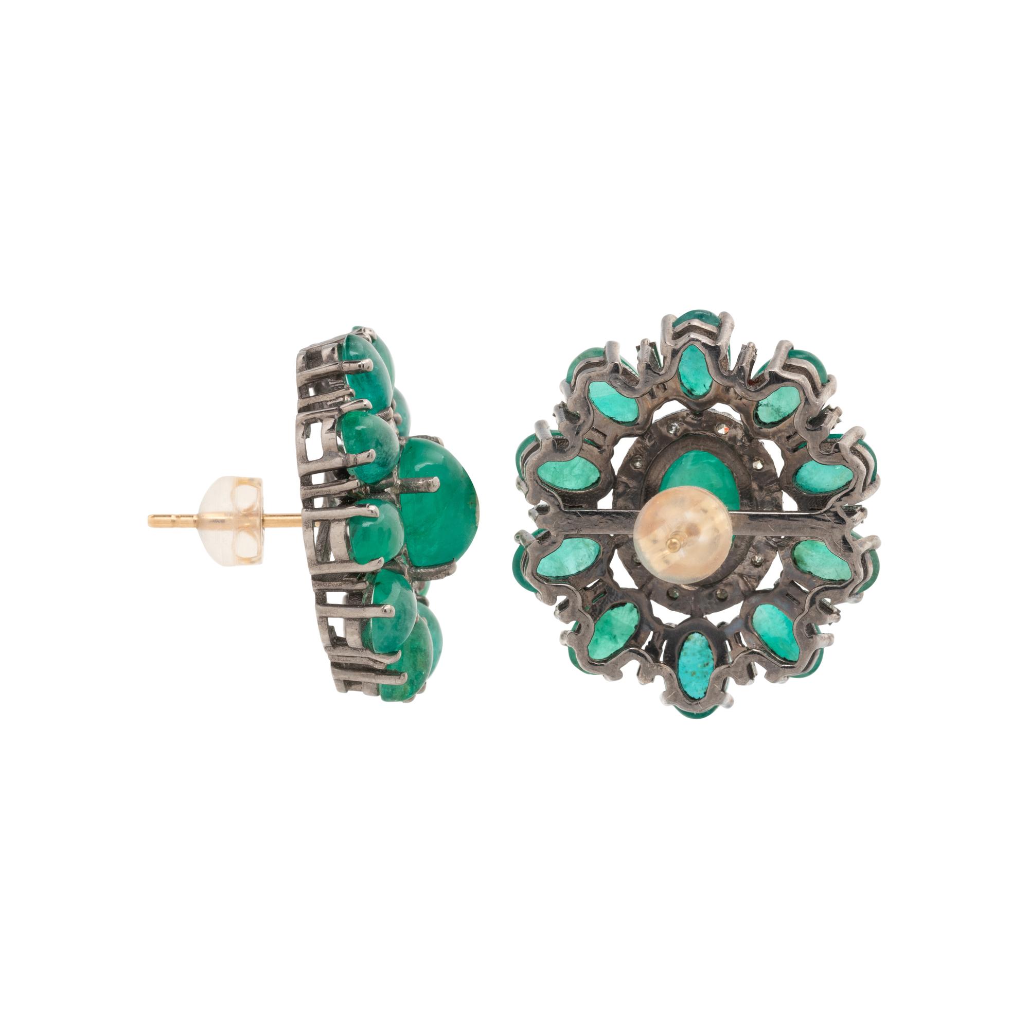 EMERALD AND DIAMOND EARRINGS